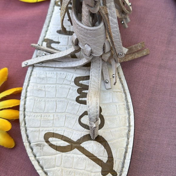 Sam Edelman Cream Fringe Sandals - Picture 13 of 13